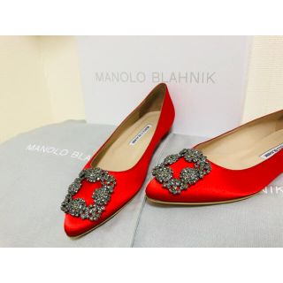 マノロブラニク(MANOLO BLAHNIK)の新品未使用　マノロブラニク　ハンギシ　フラットシューズ　36.5(ハイヒール/パンプス)