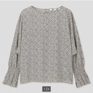 ユニクロ(UNIQLO)のプリントボリュームスリーブブラウス(シャツ/ブラウス(長袖/七分))