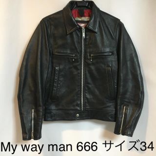 シックスシックスシックス(666)の★美品★My way man666 レザーシングルライダース　トリプルシックス(ライダースジャケット)