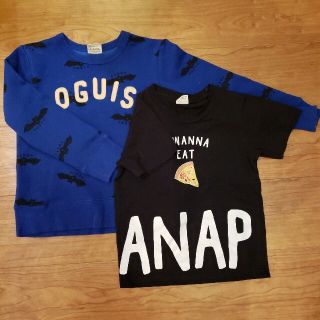 アナップキッズ(ANAP Kids)の【のん様】120　ロゴTシャツ&トレーナー　二枚組(Tシャツ/カットソー)