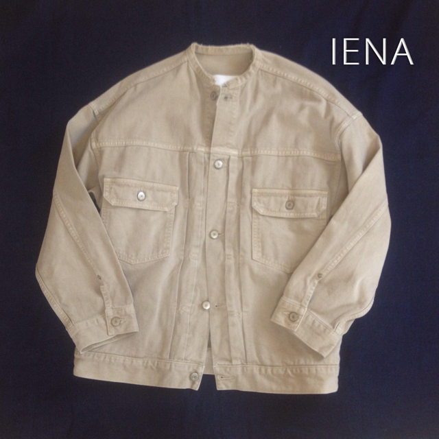 IENA 20aw ノーカラー デニムジャケット - Gジャン/デニムジャケット
