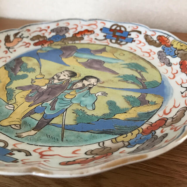 【美品】陶器 中国 皿絵 絵皿