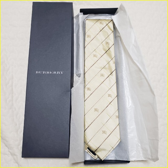 BURBERRY(バーバリー)の空丸様】BURBERRY/バーバリー/シャンパンゴールド/光沢Silk100% メンズのファッション小物(ネクタイ)の商品写真