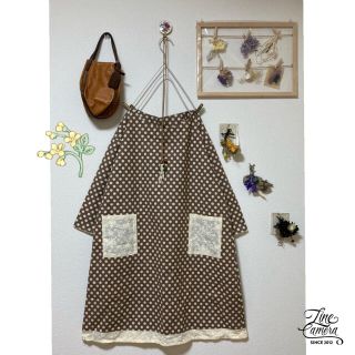 新品作家さんハンドメイド♡⑥⑧⑦⑦ ドット 花 葉 刺繍レース 混 sm2 so(ひざ丈ワンピース)