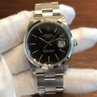 内部点検済 ROLEX ロレックス オイスターパーペチュアル デイト 15200 A番 黒 ブラック SS ステンレス メンズ 自動巻き 【6ヶ月保証】【腕時計】