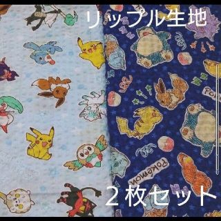 ポケモン(ポケモン)のポケモンリップル生地ハギレ　2枚セット(生地/糸)