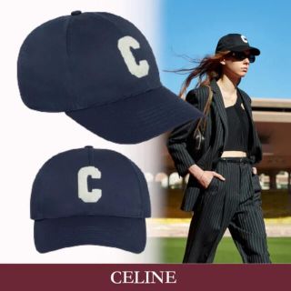 「セリーヌ 本物 CELINE 新作イニシャルベースボールキャップ 