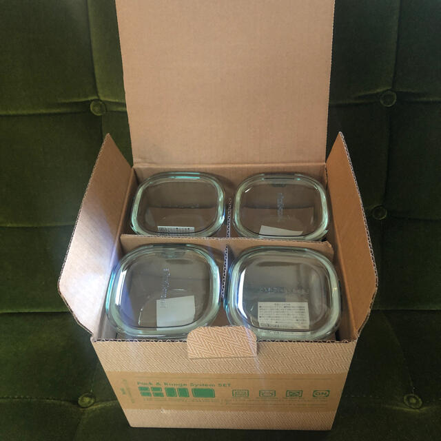 iwaki ガラス  食品保存容器 7点 システムセット PSC-PRN-G7 インテリア/住まい/日用品のキッチン/食器(容器)の商品写真