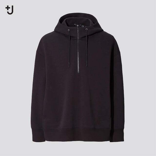 UNIQLO(ユニクロ)のUNIQLO +J ドライスウェットハーフジップパーカ BLACK/M メンズのトップス(パーカー)の商品写真