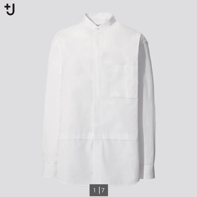 UNIQLO(ユニクロ)の新品未使用　スーピマコットンオーバーサイズシャツ　+J  ホワイト　M メンズのトップス(シャツ)の商品写真