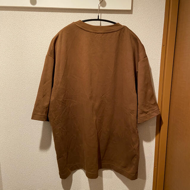 UNIQLO(ユニクロ)のエアリズムコットンオーバーサイズTシャツ　Lサイズ　ベージュ　 メンズのトップス(Tシャツ/カットソー(半袖/袖なし))の商品写真