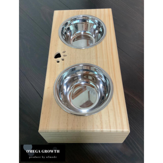 ❤︎犬足スタンプ ウッドフードボール❤︎2皿タイプ