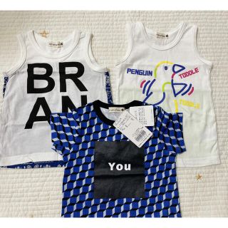 ブランシェス(Branshes)の新品未使用 ブランシェス タンクトップ Tシャツ 男の子 80 90 3点セット(Ｔシャツ)