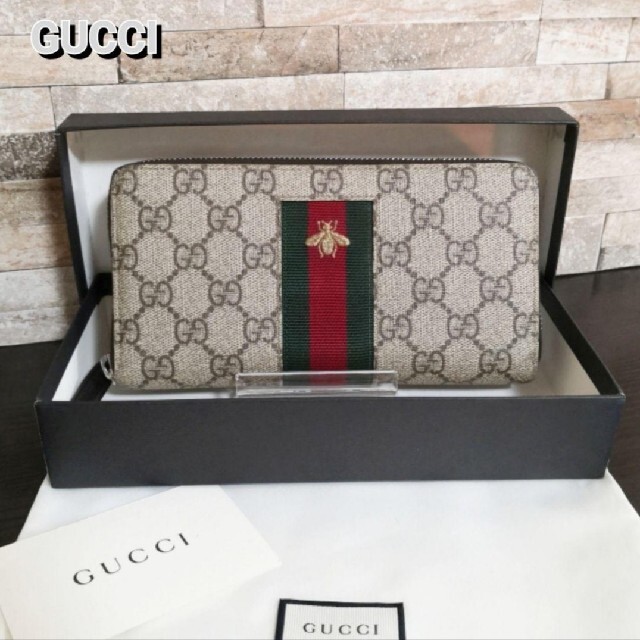 Gucci - 専用 グッチ GGスプリーム ラウンドファスナー 長財布 ビー ...