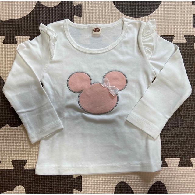 Disney(ディズニー)のミニー　ピンクと白　長袖　ロンT  キッズ/ベビー/マタニティのキッズ服女の子用(90cm~)(Tシャツ/カットソー)の商品写真