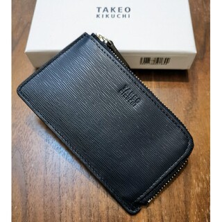 タケオキクチ(TAKEO KIKUCHI)のタケオキクチ　新品　メンズ　フラグメントケース(ブラック)(コインケース/小銭入れ)