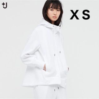 ユニクロ(UNIQLO)のユニクロ ジルサンダー ドライスウェットフルジップパーカ XSサイズ 白 +J(パーカー)