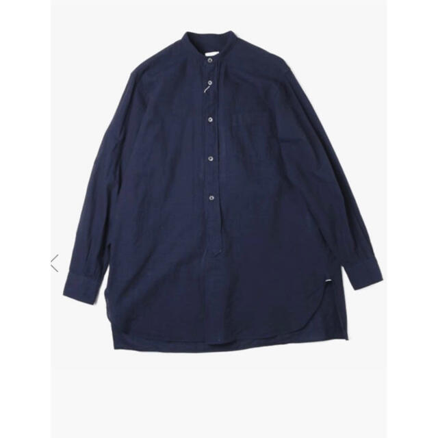 COMOLI ベタシャン バンドカラーシャツ ネイビー size2 COMOLI ベタシャン バンドカラーシャツ ネイビー size2