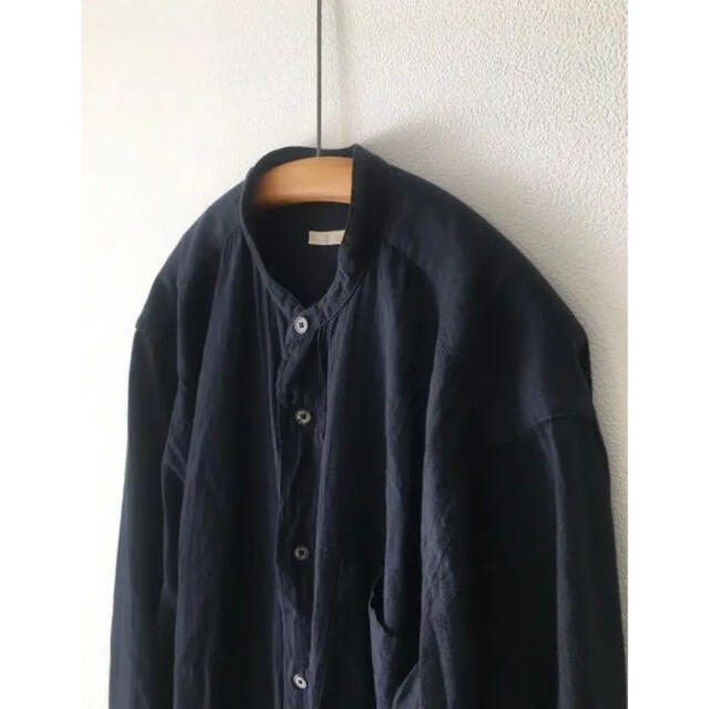 COMOLI ベタシャン バンドカラーシャツ ネイビー size2 COMOLI ベタシャン バンドカラーシャツ ネイビー size2