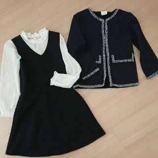 ザラキッズ(ZARA KIDS)のZARA ガール キッズ 入園 入学 フォーマル ワンピース ジャケット セット(ドレス/フォーマル)