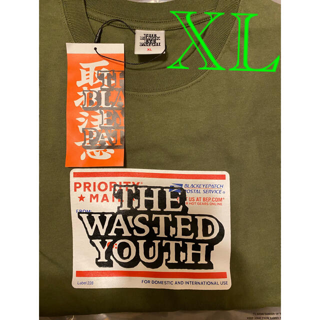 Black Eye Patch×Wasted Youth  Tee Olive