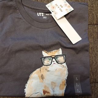 ユニクロ(UNIQLO)のポール&ジョー  Tシャツダークグレー 猫柄(Tシャツ(半袖/袖なし))