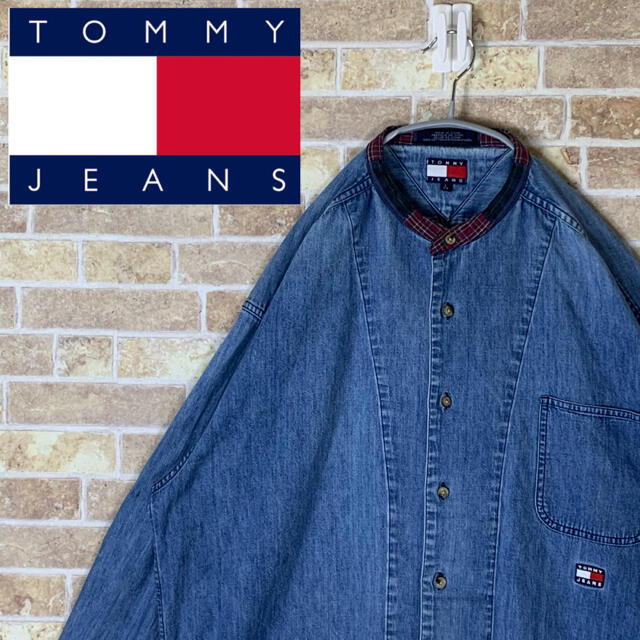 TOMMY(トミー)の送料無料！！ トミージーンズ 刺繍ロゴ ゆるだぼ 90s 切り返し デニムシャツ メンズのトップス(シャツ)の商品写真