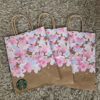 スターバックスコーヒー(Starbucks Coffee)のスタバ　桜　紙袋　3枚セット(ショップ袋)