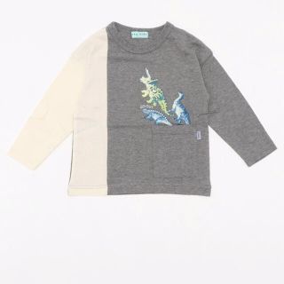 ハッカキッズ(hakka kids)のハッカキッズ　恐竜プリントボリュームシルエット長袖Tシャツ(Tシャツ/カットソー)