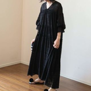 アパルトモンドゥーズィエムクラス(L'Appartement DEUXIEME CLASSE)のお値下げHATDY NOIR　プリーツシフォンワンピース(ロングワンピース/マキシワンピース)