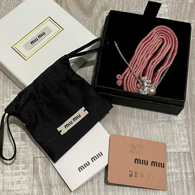 レア♪ミュウミュウ リボン sv925 クリスタルブレスレット miu miu レア♪ミュウミュウ リボン sv925 クリスタルブレスレット miu miu
