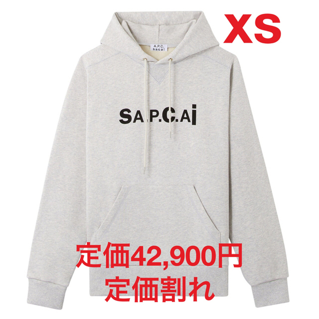 sacai apc パーカー フーディー グレー xs