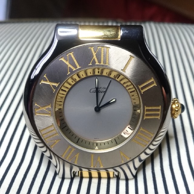 Cartier(カルティエ)の訳アリカルティエCartierトラベルクロックアラーム置き時計携帯ポーチ箱付き メンズの時計(その他)の商品写真