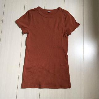 ユニクロ(UNIQLO)のユニクロ リブT テラコッタ(Tシャツ(半袖/袖なし))