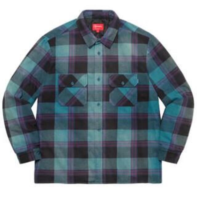 メンズL　supreme quilted flannel shirt