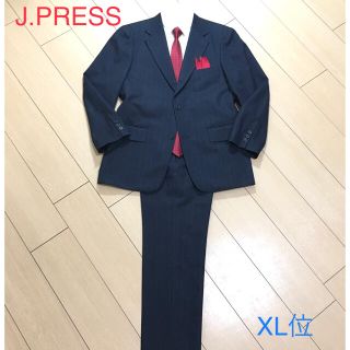 ジェイプレス(J.PRESS)のジェイプレス×ウール生地◎上質ダークグレー系ストライプスーツ 背抜き  A802(セットアップ)