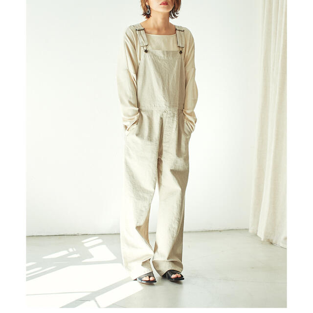 outersunset オーバーオールcotton linen ベージュM