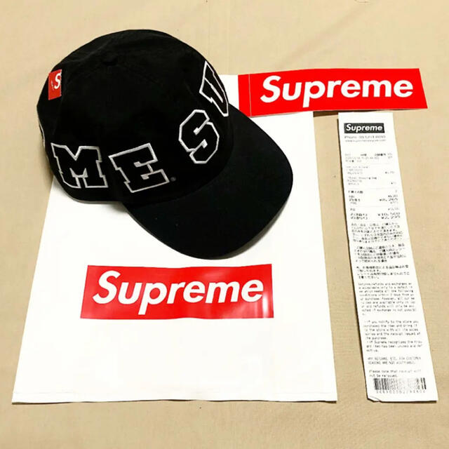 本物正規品 Supreme Spellout 6-Panel 黒 新品未使用