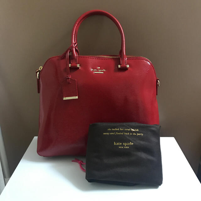 新品 Kate spade NEW YORK 赤ハンドバッグ | myglobaltax.com