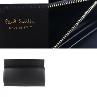 Paul Smith ポールスミス 二つ折り財布 4608 W936 カーフレザー ブラック ゴールド金具 長財布 【本物保証】