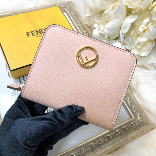 FENDI フェンディ 折り財布 ピンク ミニウォレット エフイズ