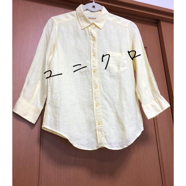 UNIQLO(ユニクロ)のボタンダウンシャツ　リネン　麻　ユニクロ　レディース　イエロー レディースのトップス(シャツ/ブラウス(長袖/七分))の商品写真