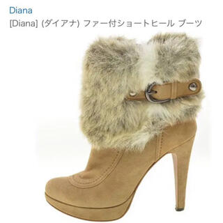 ダイアナ(DIANA)のDiana ダイアナ ファー付きショート ヒール ブーツ(ブーツ)