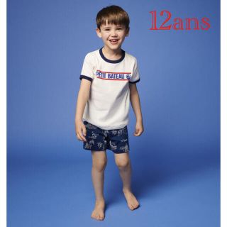 プチバトー(PETIT BATEAU)の新品 プチバトー  12ans プリント 半袖 パジャマ(パジャマ)