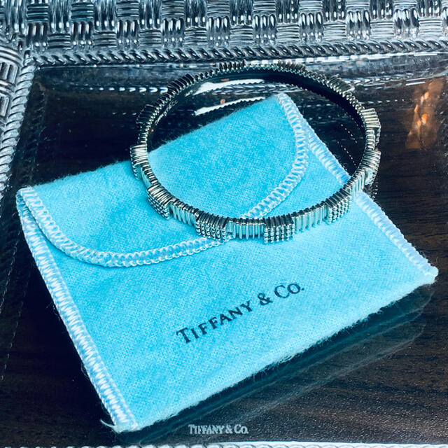 VINTAGE TIFFANY ティファニー ジオメトリック パターン バングル w