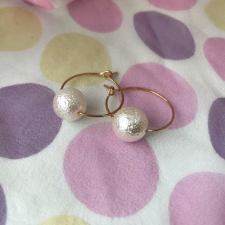 コットンパールのフープピアス(ピアス)