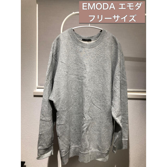 EMODA(エモダ)の値下げ　EMODA トレーナー　グレー レディースのトップス(トレーナー/スウェット)の商品写真