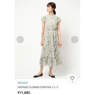 アズールバイマウジー(AZUL by moussy)のMOUSSY VINTAGE FLOWER CHIFFON ワンピース(ロングワンピース/マキシワンピース)