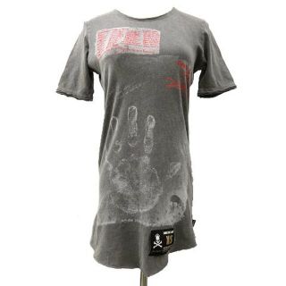 アザー(other)のBAD SPIRIT Tシャツ 半袖 ロゴ プリント カットオフ XS グレー(Tシャツ(半袖/袖なし))