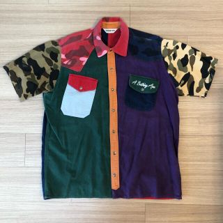 A BATHING APE  迷彩クレイジーピエロシャツ XLメンズ